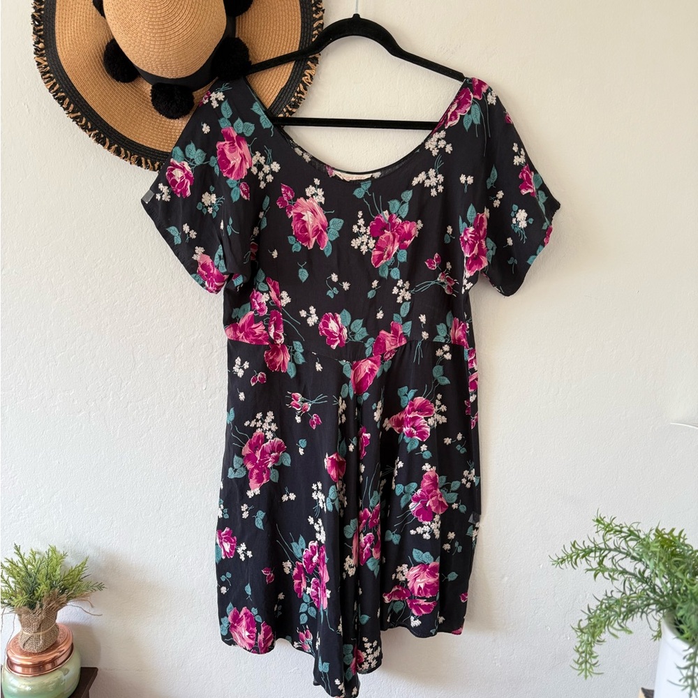 Marrika Nakk Vintage Floral Short Sleeve Mini Dress Prarie Western - Picture 3 of 14